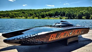 Proboat BlackJack 42quot  First run and first problem White Birch Lake in Windsor NY [upl. by Daye]