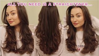 90s Blowout Hair Tutorial with a Straightener [upl. by Tortosa564]