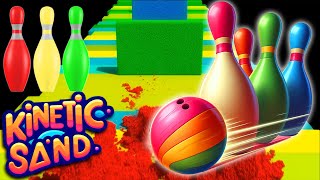 🎳 Bowling Ball Adventure Kinetic Sand Shapes Alphabet Song for Kids 🏖️ Binkie TV [upl. by Anhavas331]