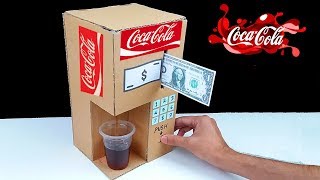 How to Make Coca Cola Fountain Machine from Cardboard at Home [upl. by Aroved]