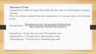 Process Costing Normal Loss Abnormal Loss and Abnormal Gain [upl. by Htebzil]