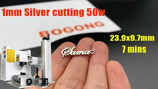 Fiber laser 50W Raycus engraving and cutting machine for 1mm silver cutting [upl. by Ytsirc]