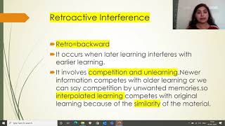 Interference Theory Theory of Forgetting Hindi [upl. by Avrenim]