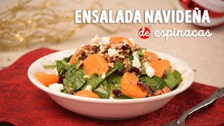 Ensalada navideña de espinaca y mandarina en 10 minutos  Ensaladas para Navidad  Cocina Vital [upl. by Adnol]