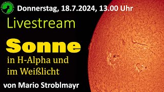 Sonnenbeobachtung live HAlpha und Weißlicht am 1872024 [upl. by Aisaim]