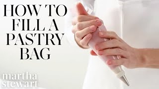 How to Fill a Pastry Bag  Martha Stewart [upl. by Eidde]