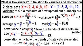 Covariance 1 of 17 What is Covariance in Relation to Variance and Correlation [upl. by Engel]