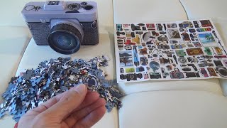 EUROGRAPHICS PUZZLE IN A TIN SHAPED CLASSIC CAMERA 550 PIECES UNBOXING AND CUSTOMER REVIEW PUZZLES [upl. by Chilcote]