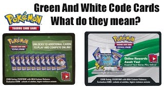 Green and White Pokemon TCGO Code cards  Whats the difference mean [upl. by Hudson]