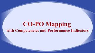 COPO mapping with Competencies amp Performance IndicatorsPIs [upl. by Sucramrej]