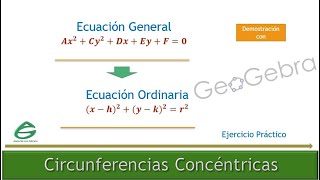 Circunferencias Concentricas Ejercicio resuelto demostrado con Geogebra [upl. by Airdnal]