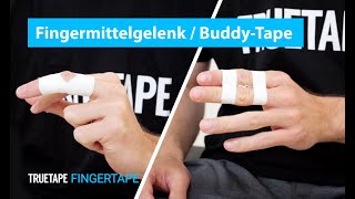 TRUETAPE® Fingermittelgelenk tapen  Anleitung mit dem Fingertape [upl. by Ainivad956]