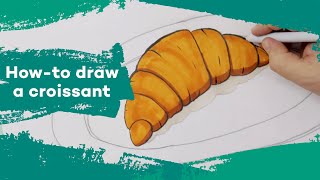 How to draw a croissant [upl. by Oirotciv39]