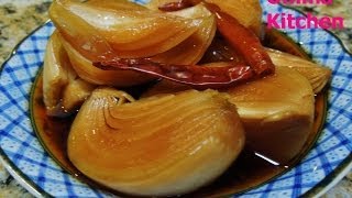 Easy Korean raw onion pickle in soy sauce 양파장아찌 by Ommas Kitchen [upl. by Aerbma]