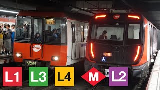 L1 L2 L3 L4  Metro Barcelona  Serie 4000  Serie 2000 amp Serie 8000 [upl. by Dannie]