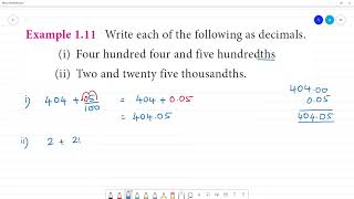 Class 7 TN Maths Term II 1 Number System Example 111 Write each of as decimals [upl. by Robbie380]