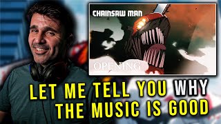 MUSIC DIRECTOR REACTS  Chainsaw Man  Opening Full『KICK BACK』by Kenshi Yonezu [upl. by Ahsenyt]