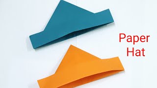 How to make paper Hat origami paper hatsimple and easy paper crafts [upl. by Reggy]