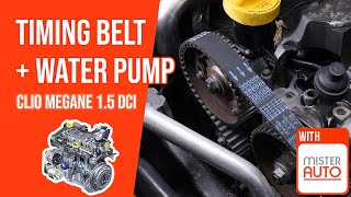 How to replace the timing belt and the water pump Clio Megane 15 dCi 🚗 [upl. by Okin]