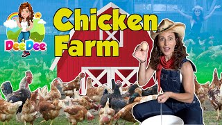 Animals for kids  Chicken Farm with DeeDee 🐓 [upl. by Lucille]