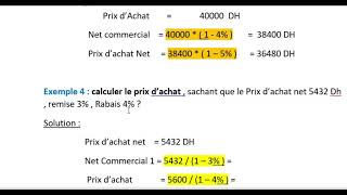 calculs commerciaux les reductions [upl. by Ecela]