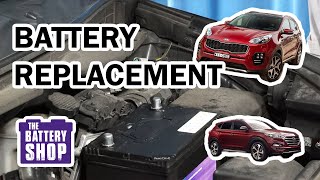 Kia SportageHyundai Tucson 2005  2016  New Battery Install [upl. by Doniv237]