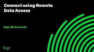 Sage 50 Accounts UK  Connect using Remote Data Access [upl. by Yellat]