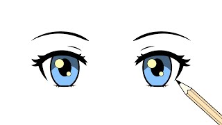 How to Draw Anime Eyes Step by Step [upl. by Ruffina]