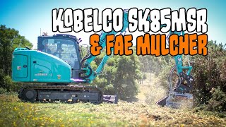 Kobelco SK85MSR7 amp FAE BL1 Mulcher  next level vegetation management combo [upl. by Illoh]