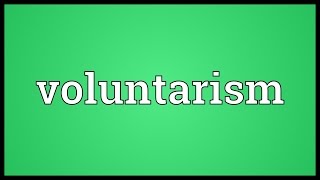 Voluntarism Meaning [upl. by Opiak]