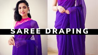 How beginners can drape a Saree in 6 Easy Steps [upl. by Ahsinawt78]