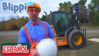 Blippi explora un Montacargas  Videos de vehículos para niños [upl. by Herod]