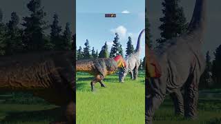 🦖TREX Hunting a BRACHIOSARUS in JWE2 jurassicworld jurassicpark tyrannosaurus dinosaur jwe2 [upl. by Aracahs]