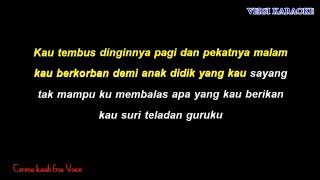 Terima Kasih Guruku versi Ena Voice Karaoke  Lirik Lagu Perpisahan Sekolah [upl. by Eiramait]