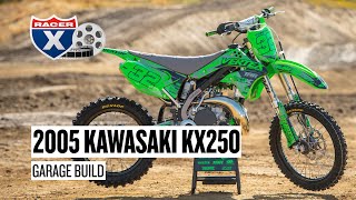 Racer X Films 2005 Kawasaki KX250 TwoStroke Garage Build [upl. by Siraf]