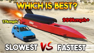 GTA 5 ONLINE  SLOWEST CAR VS FASTEST CAR WHICH IS BEST [upl. by Zennas]