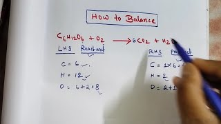 How to balance C6H12O6  O2 CO2  H2O [upl. by Dewitt]