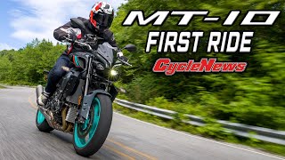 2023 Yamaha MT10 First Ride Review  Cycle News [upl. by Ahsenav]