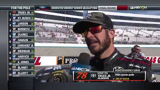 Polesitter Martin Truex Jr on fast lap Its a secret [upl. by Armando298]