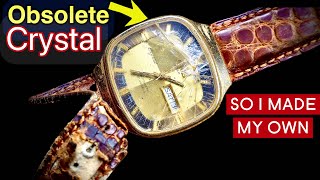 Nobody wanted to restore this old abandoned watch  had to make my own crystal [upl. by Eeram850]