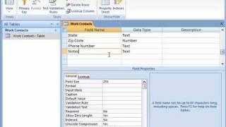 Use the Memo Data Type in Access 2007 [upl. by Hayes]