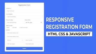 Responsive Registration Form in HTML and CSS [upl. by Dallas]