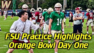 FSU Football  Florida State Orange Bowl Practice Highlights Day One  Warchant TV FSU [upl. by Three178]