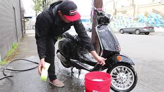 How to Wash a Vespa Scooter [upl. by Gallard]