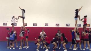 Basic Cheerleading Stunt Progression Step Lock Drill [upl. by Eerised]