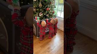 How to protect Christmas Tree from Triplets 🎄 lifehack christmas triplets mom cute twins [upl. by Bertha907]