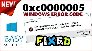 0xc0000005 Fix  How to fix Error The application was unable to start correctly Windows 10  8  7 [upl. by Braunstein658]