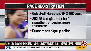 Discounted Geist Half Marathon registration available Monday only [upl. by Gold]