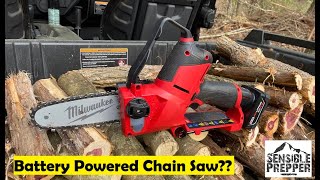 Milwaukee M12 Fuel Hatchet  Battery Powered Chainsaw Review [upl. by Nylknarf562]