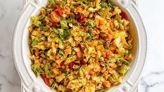 How to Make the TikTokFamous Mediterranean Chopped Salad with Roasted Red Pepper Dressing [upl. by Eannyl]